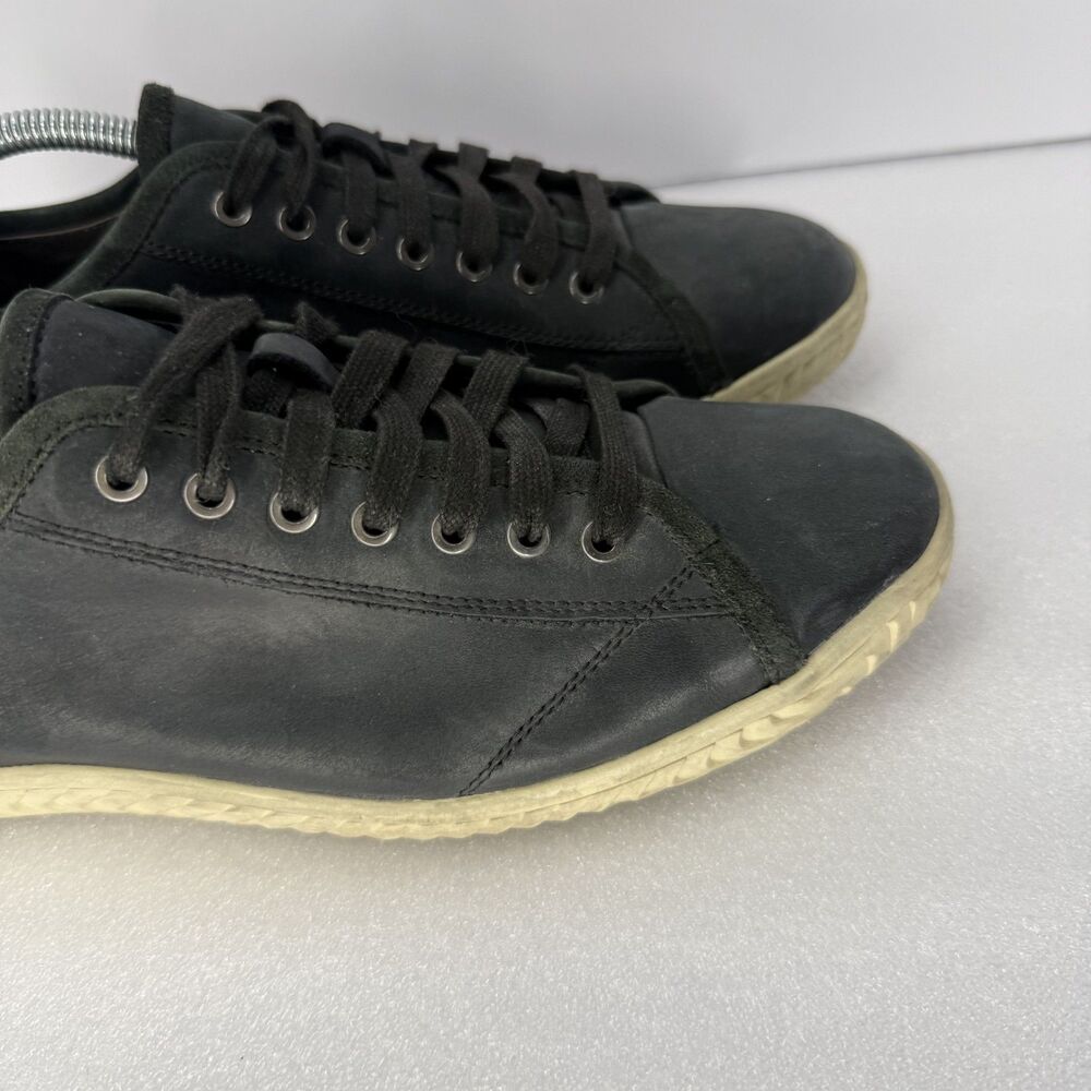 John Varvatos Shoes Men 9.5 Hattan USA Leather Low Top Sneakers Black - Picture 3 of 10